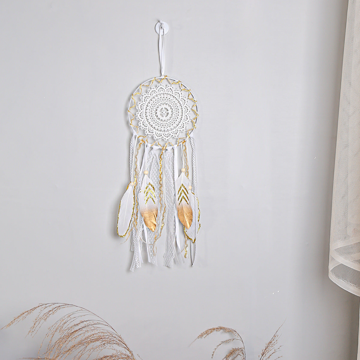 Wholesale Golden Feather Lace Home Dream Catcher